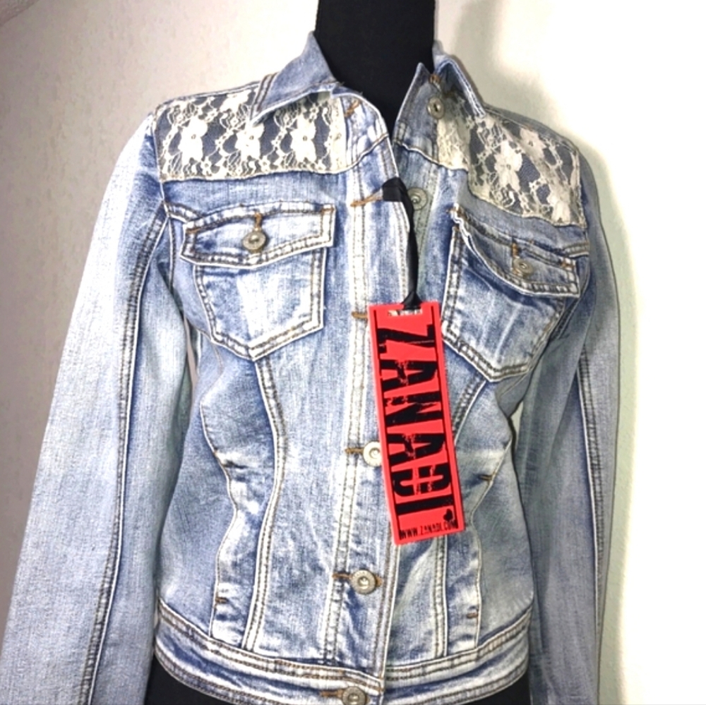 Zanadi Jean Jacket with Lace Inserts - Picture 7 of 7